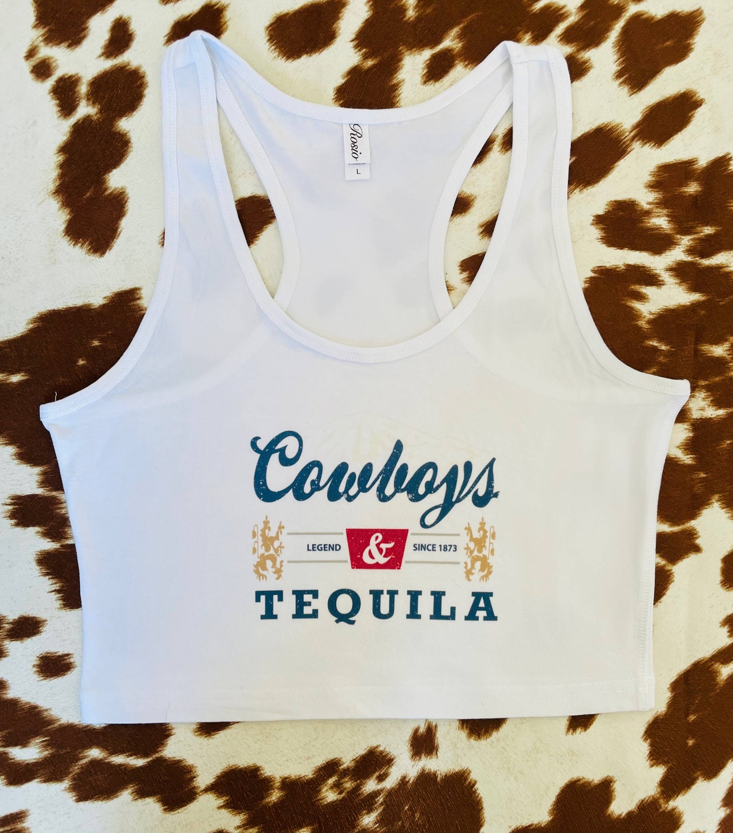 Cowboys and Tequila Cropped Tank Top